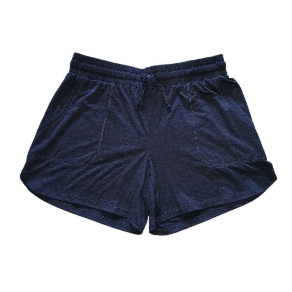 NWT ST JOHN'S BAY Women S Minimalist Pull-On Pockets Drawstring Navy Blue Shorts - Picture 2 of 8